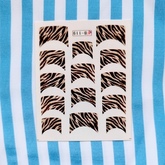 Diamonds & Jules Other - Zebra French Tip Waterslide Nail Decals